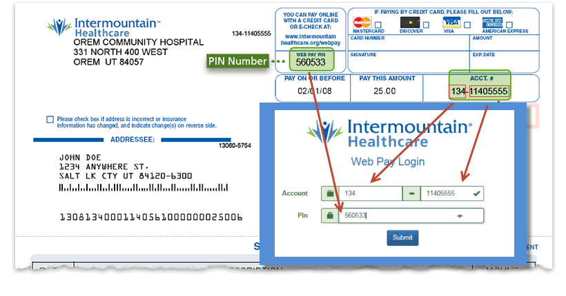 intermountain healthcare bill pay login